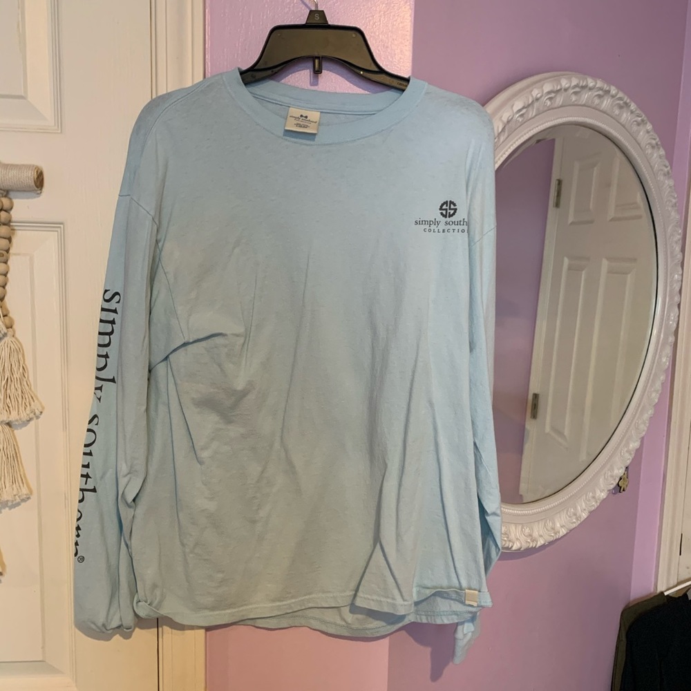 Light Blue Simply Southern shirt- size small